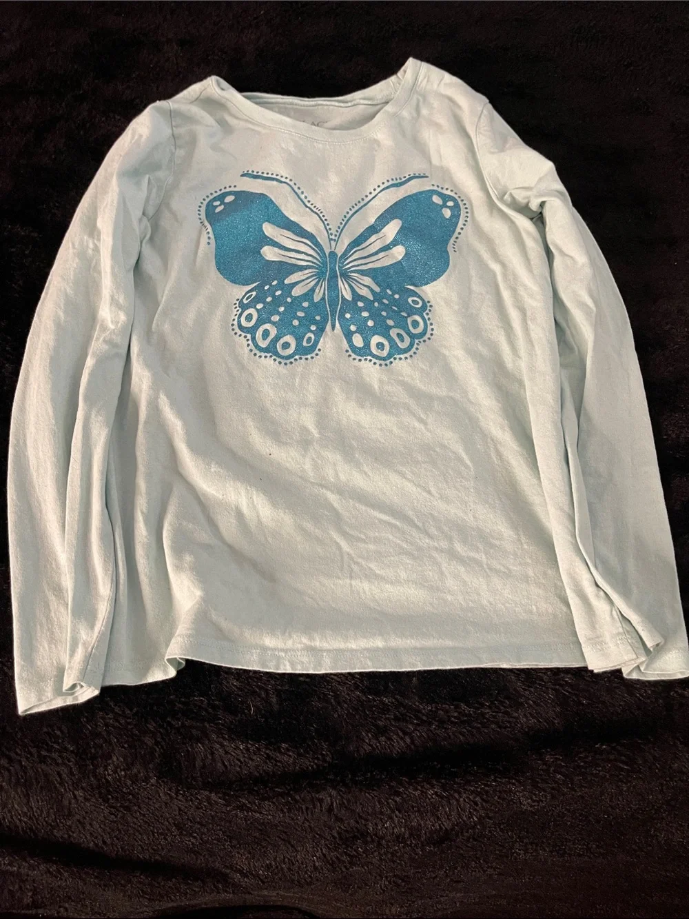 The Children's Place Light Aqua Long-Sleeve Tee with Teal Butterfly